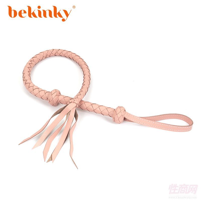 Bekink 必情趣 SM情趣皮鞭 成人用品软皮革马鞭 粉色